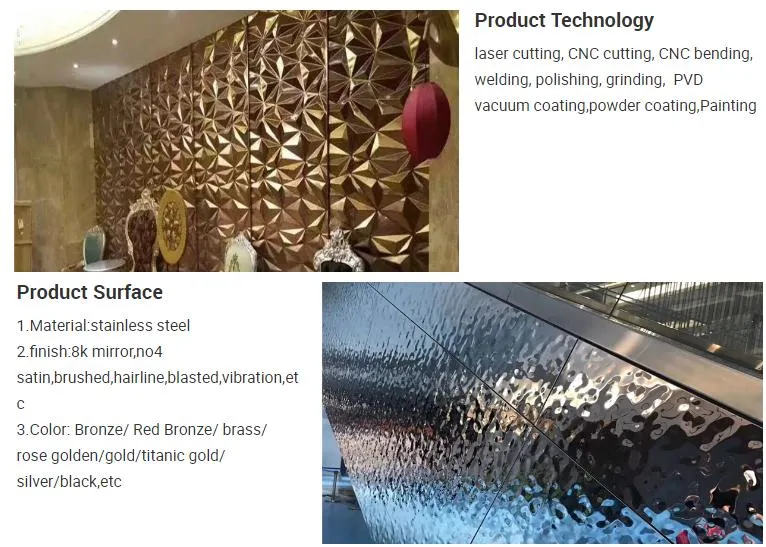 304 201 430 Water Ripple Plate Wave Decorative Stainless Steel Color Corrugated Sheet For Interior Design 1