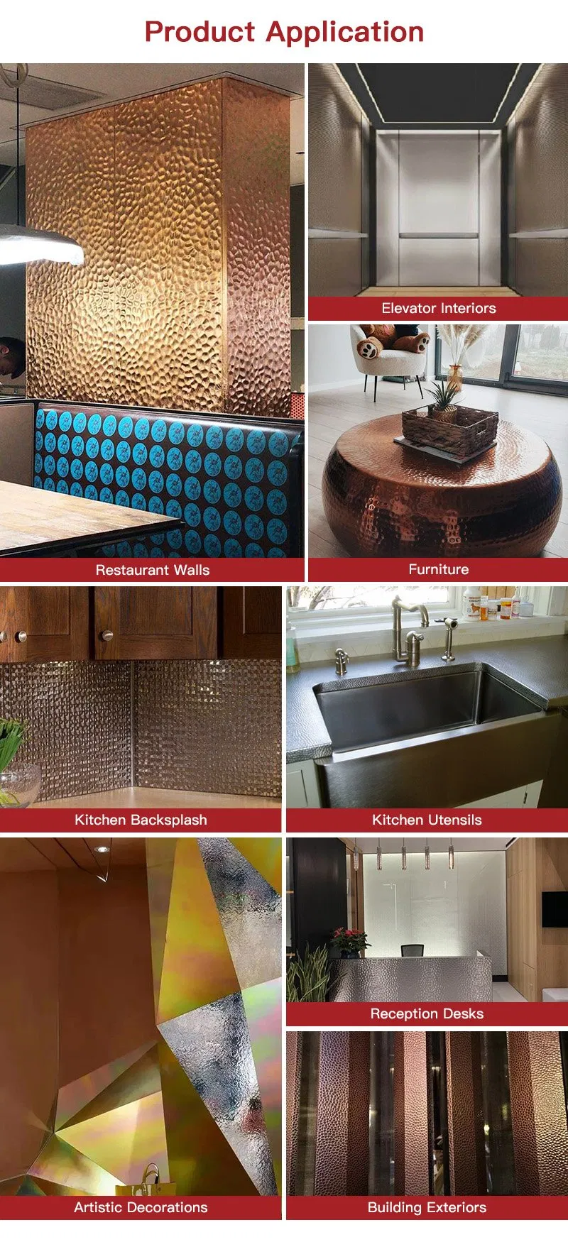 Hammered Metal Stainless Steel Sheet Cladding For Wall Claading Or Ceiling Panel 12